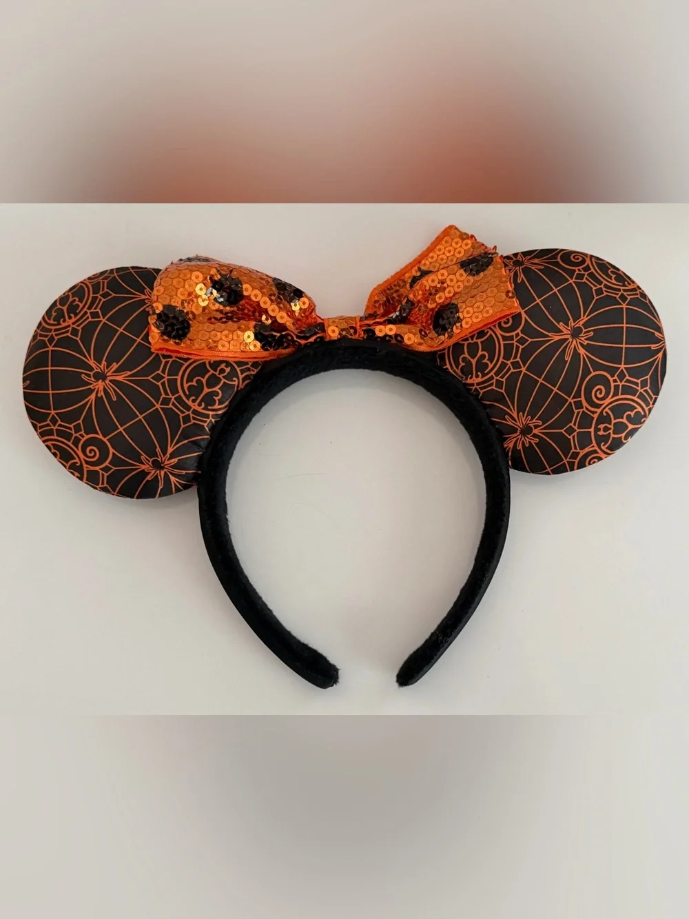 Disney Parks Minnie Mouse Orange & Black Halloween Ears from 2016